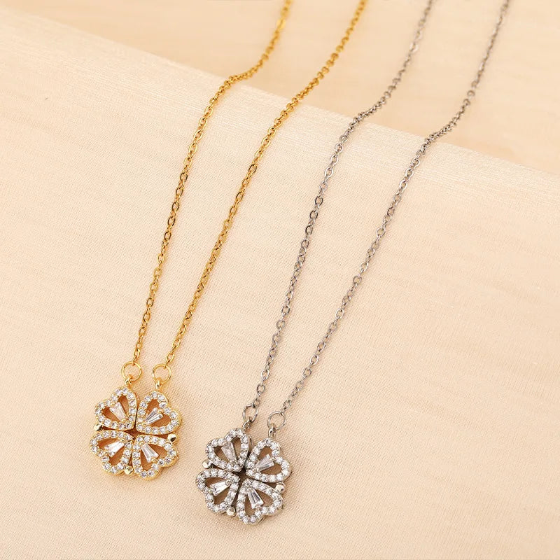 Rosa Eterna com Colar Trevo da Sorte | Presente Inesquecível🌹