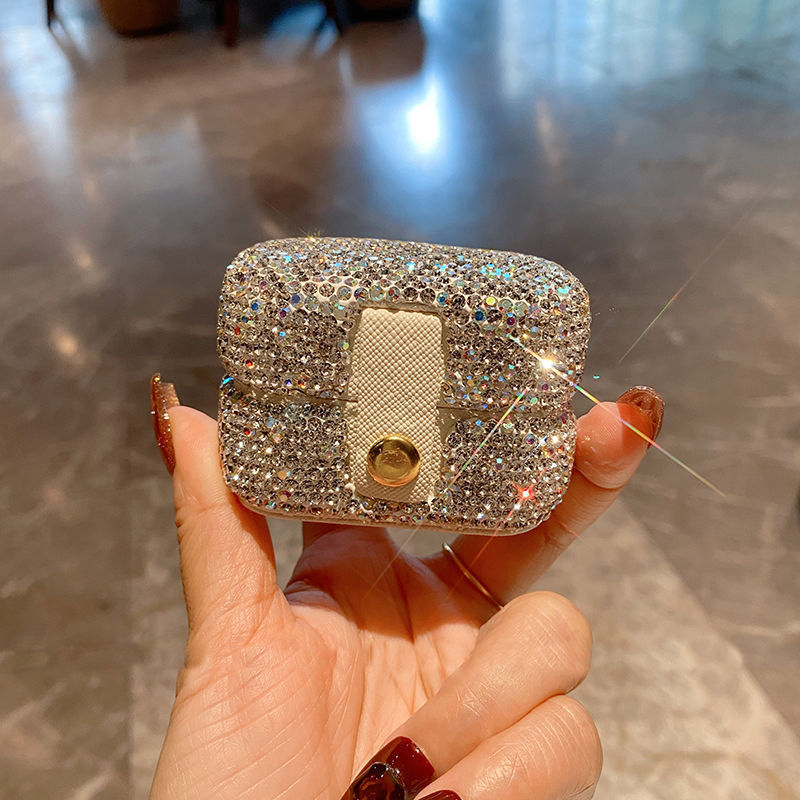 Mini Porta-Joias Luxuoso com Cristais – Estojo Compacto para Anéis e Brincos