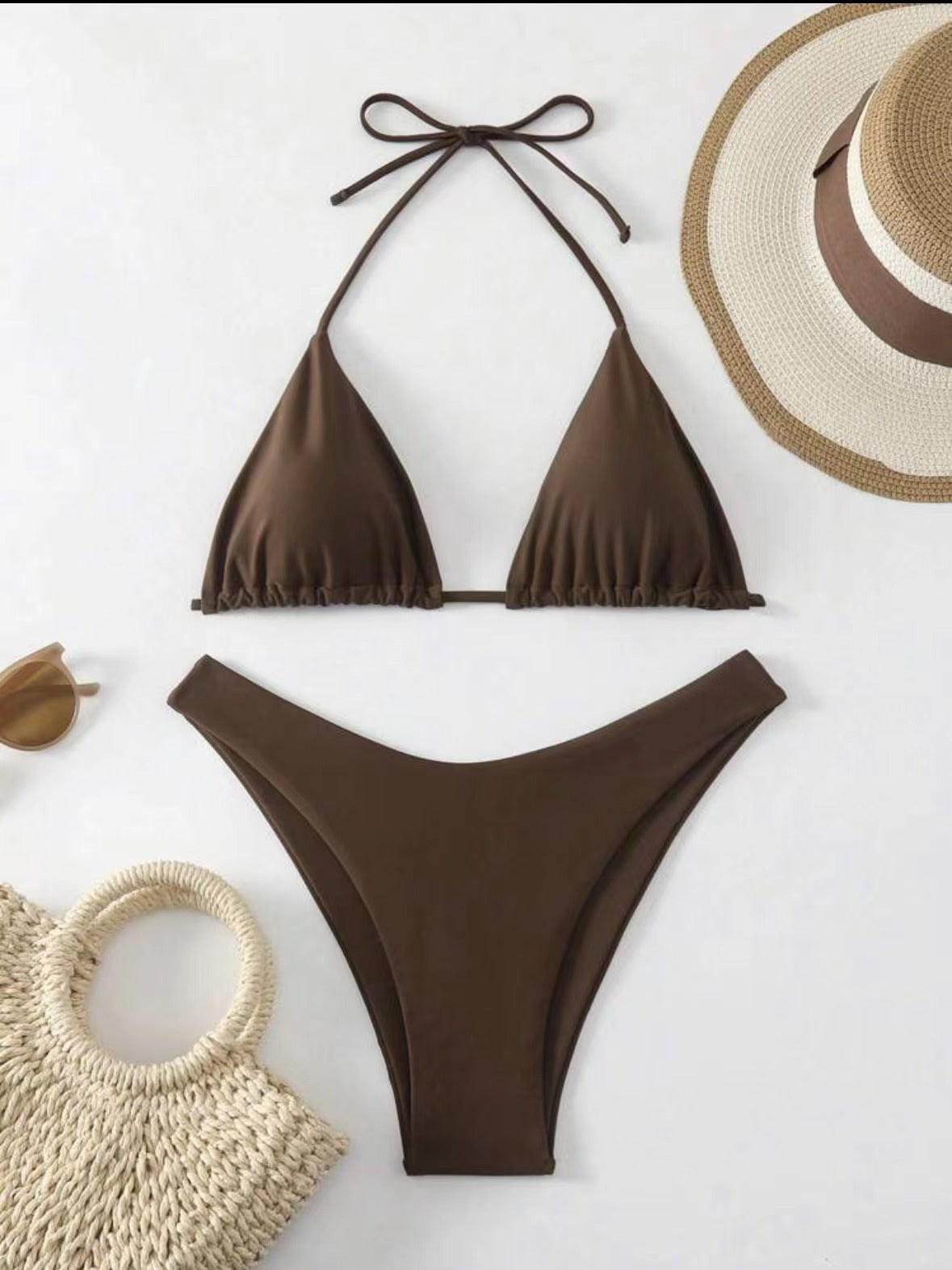 Biquíni Feminino Cortininha Cintura Alta – Conjunto 2 Peças Moda Praia