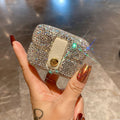 Mini Porta-Joias Luxuoso com Cristais – Estojo Compacto para Anéis e Brincos