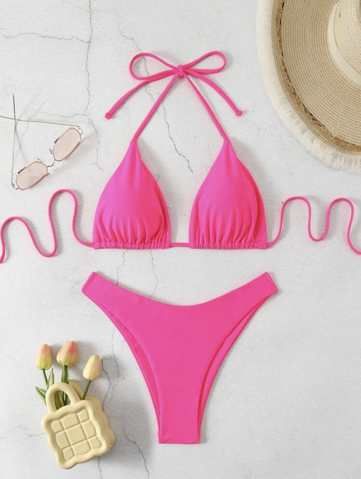 Biquíni Feminino Cortininha Cintura Alta – Conjunto 2 Peças Moda Praia