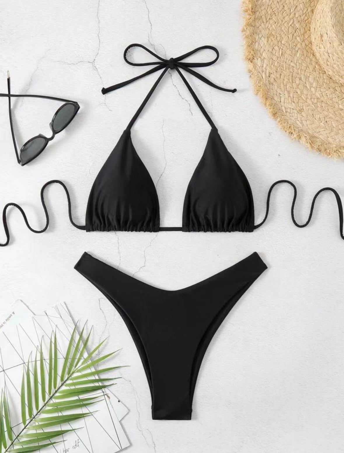 Biquíni Feminino Cortininha Cintura Alta – Conjunto 2 Peças Moda Praia