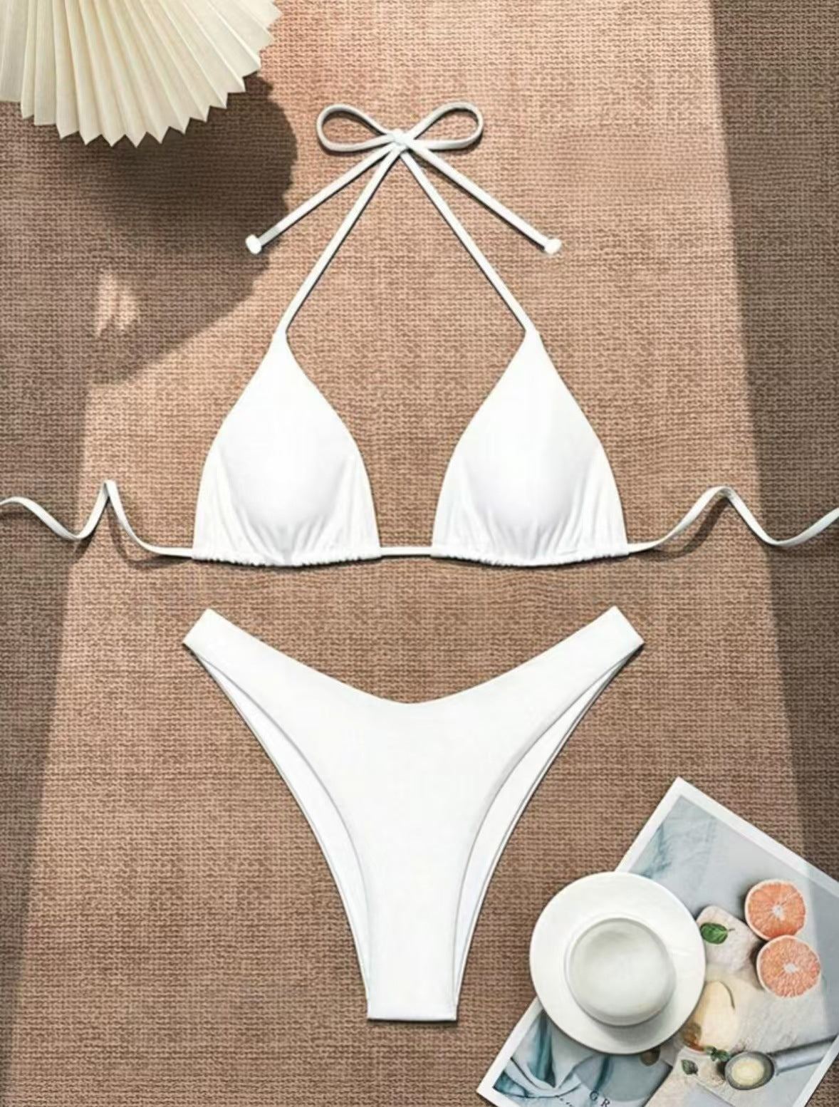 Biquíni Feminino Cortininha Cintura Alta – Conjunto 2 Peças Moda Praia