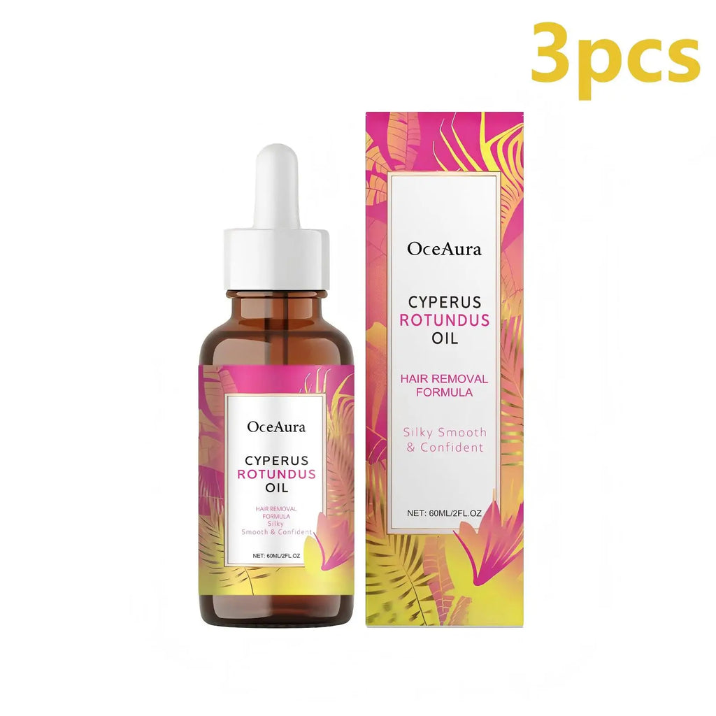 Óleo de Cyperus Rotundus OceAura para Redução de Pelos | Hidratação Profunda e Pele Suave | 60ml