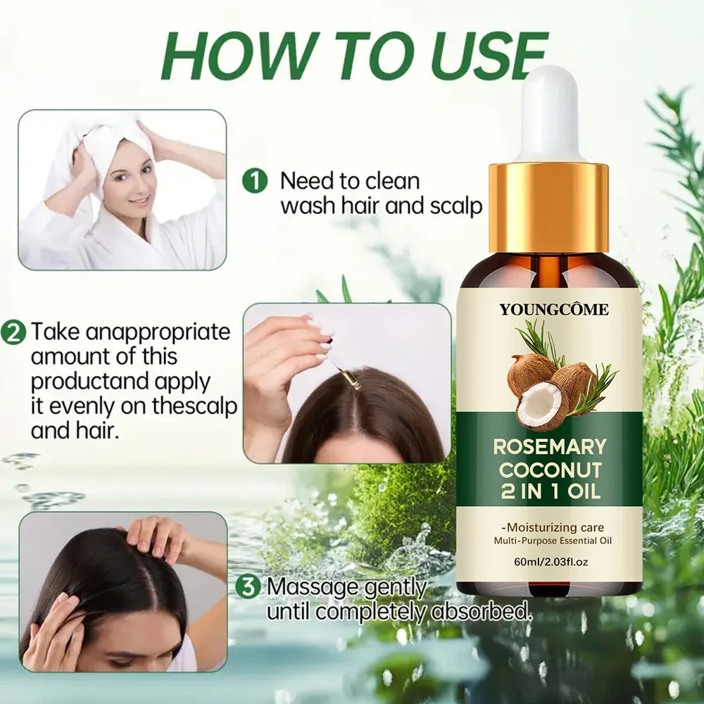 Óleo de Alecrim Premium para Crescimento Capilar | Fortalece, Nutre e Reduz a Queda | 40ml e 60ml
