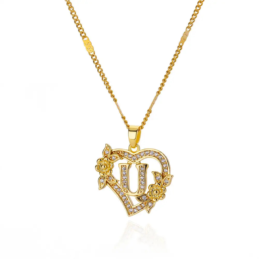 Personalized Heart Initial Necklace for Women – 18K Gold Plated Stainless Steel Letter Pendant | Meaningful Gift for Her