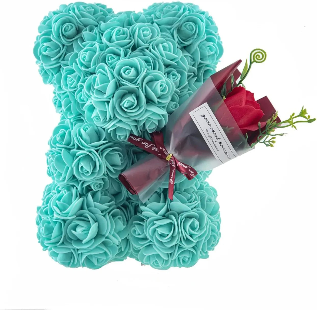 Urso de Rosas 25cm em Espuma – Presente Romântico para Dia dos Namorados, Aniversário e Ocasiões Especiais