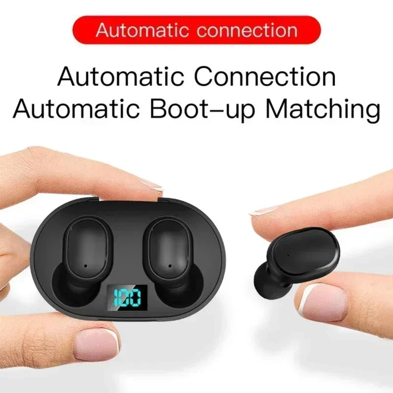 Auriculares Bluetooth E6S TWS Sem Fios – Bluetooth 5.0, Estojo de Carregamento, Microfone HD e Som Estéreo