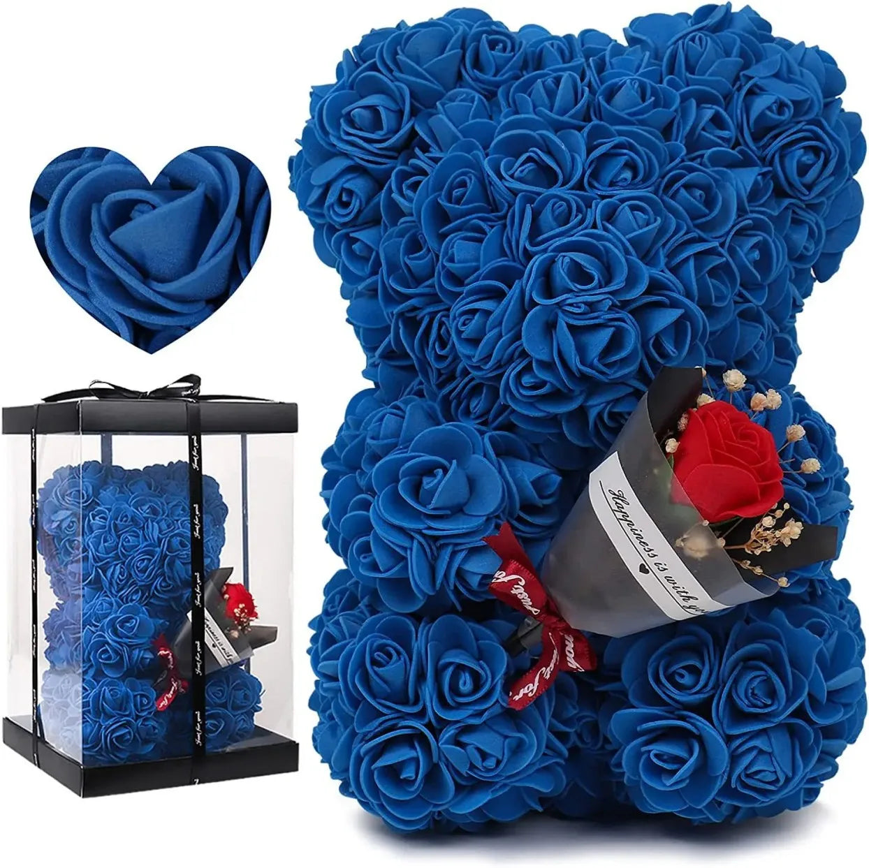 Urso de Rosas 25cm em Espuma – Presente Romântico para Dia dos Namorados, Aniversário e Ocasiões Especiais