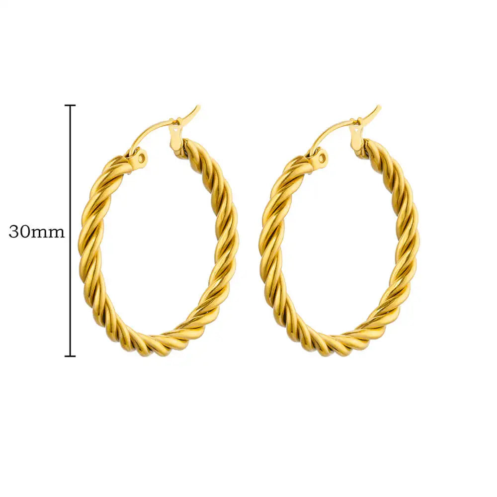 Brincos Chunky Vintage em Aço Inoxidável Dourado | NOVORA