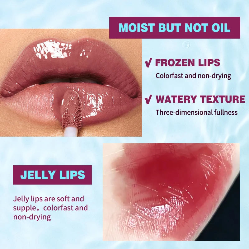 NOVORA MirrorGloss™ | Long-Lasting Mirrored Lip Gloss Jelly – Intense Hydration and Glass-Like Shine