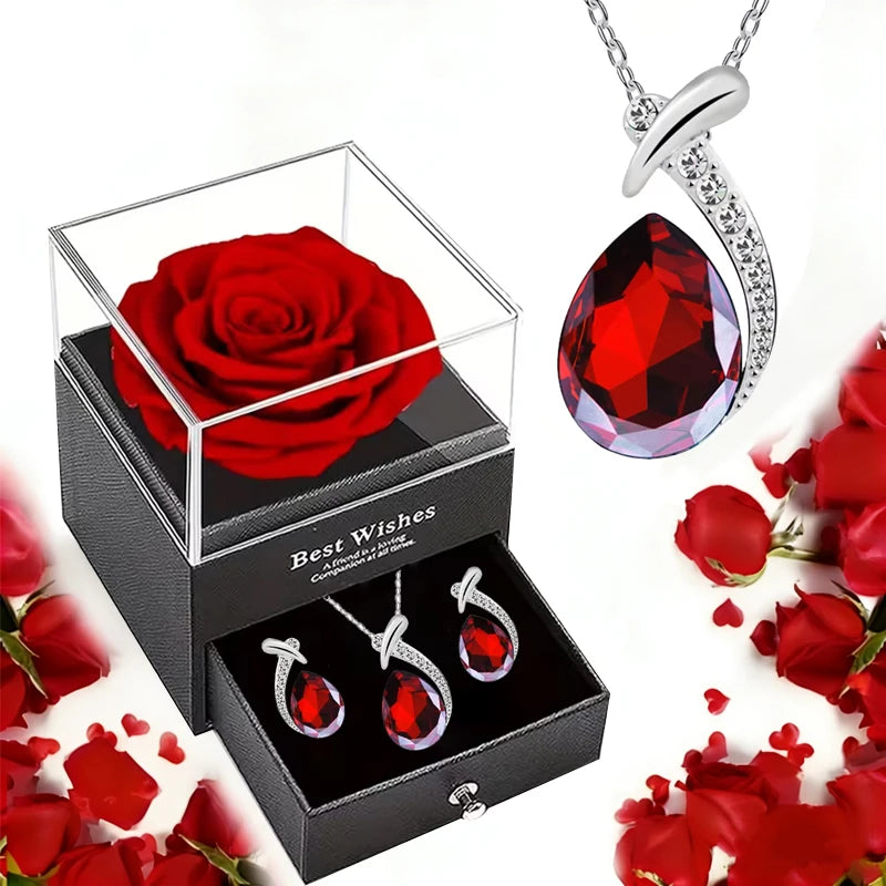 Colar Amor Eterno™ com Caixa de Rosa Preservada