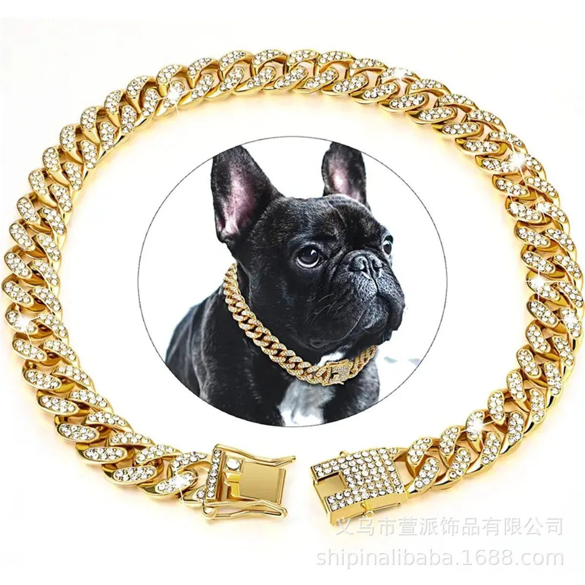 Coleira Cubana Luxo para Cães e Gatos | Corrente Premium em Liga Metálica com Fecho Seguro