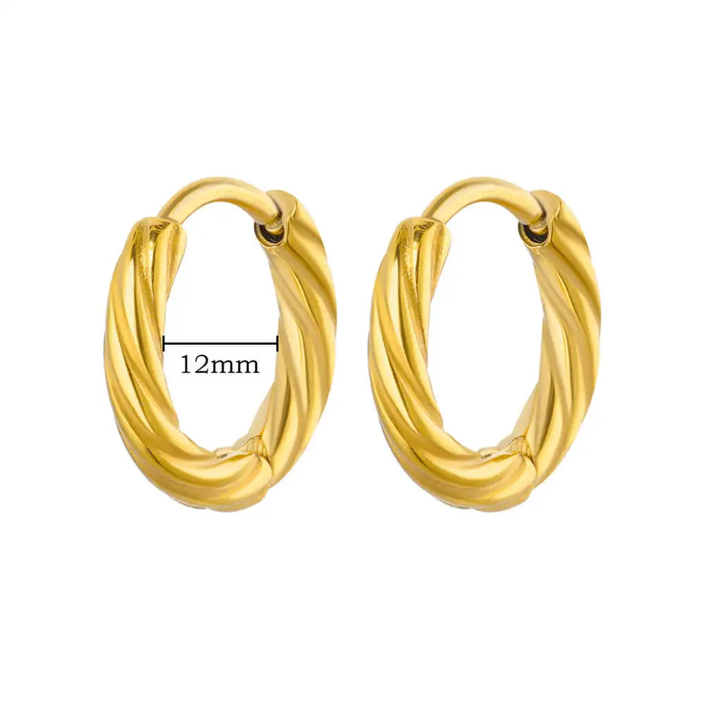 Brincos Chunky Vintage em Aço Inoxidável Dourado | NOVORA