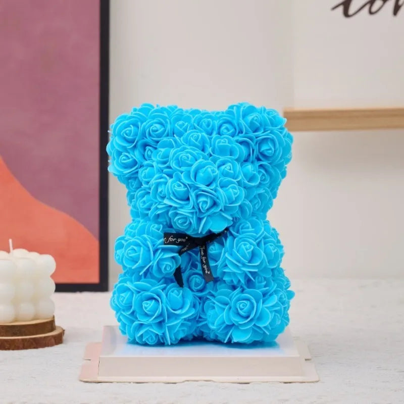 Urso de Rosas Decorativo – Presente Romântico para Dia dos Namorados, Aniversário e Casamento