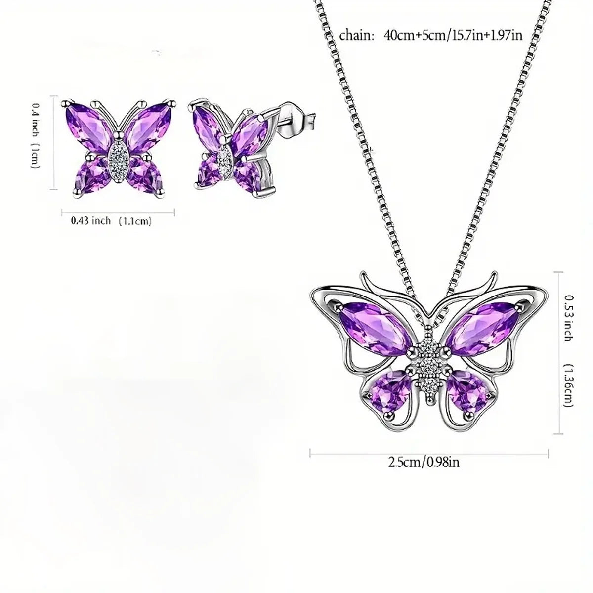 Eternal Rose Butterfly Jewelry Gift Box™ – Necklace & Earrings Set | Romantic Gift for Her