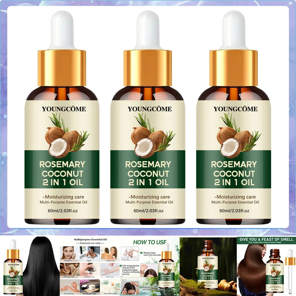 Óleo de Alecrim Premium para Crescimento Capilar | Fortalece, Nutre e Reduz a Queda | 40ml e 60ml