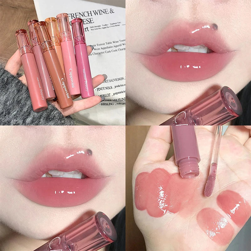 NOVORA MirrorGloss™ | Lip Gloss Jelly Espelhado de Longa Duração – Hidratação Intensa e Brilho Efeito Vidro