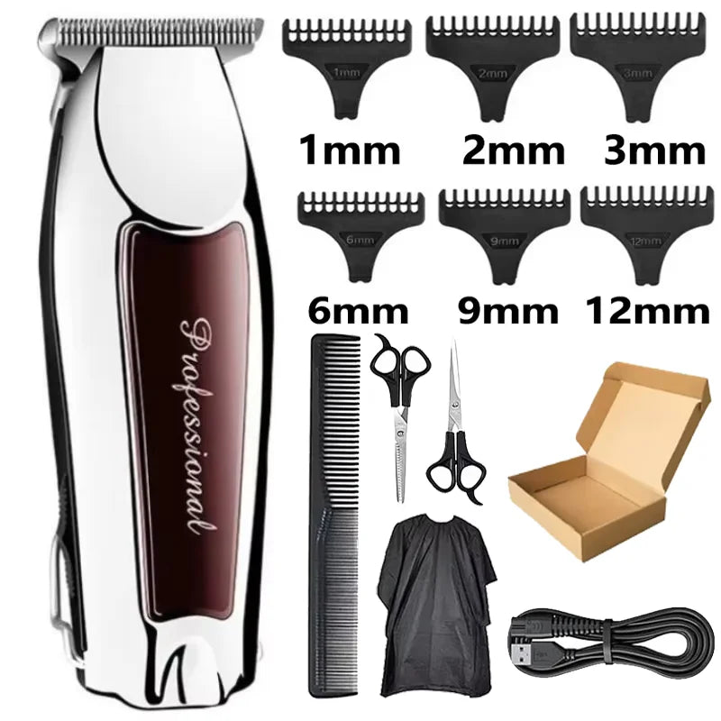 Máquina de Cortar Cabelo Profissional Kemei USB | Aparador de Barba Recarregável