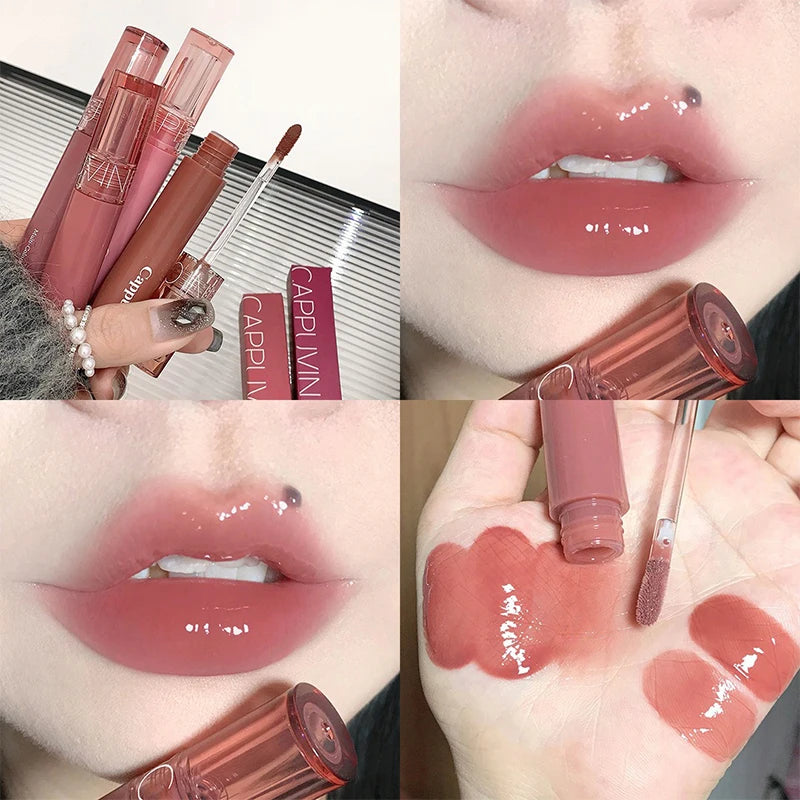NOVORA MirrorGloss™ | Lip Gloss Jelly Espelhado de Longa Duração – Hidratação Intensa e Brilho Efeito Vidro