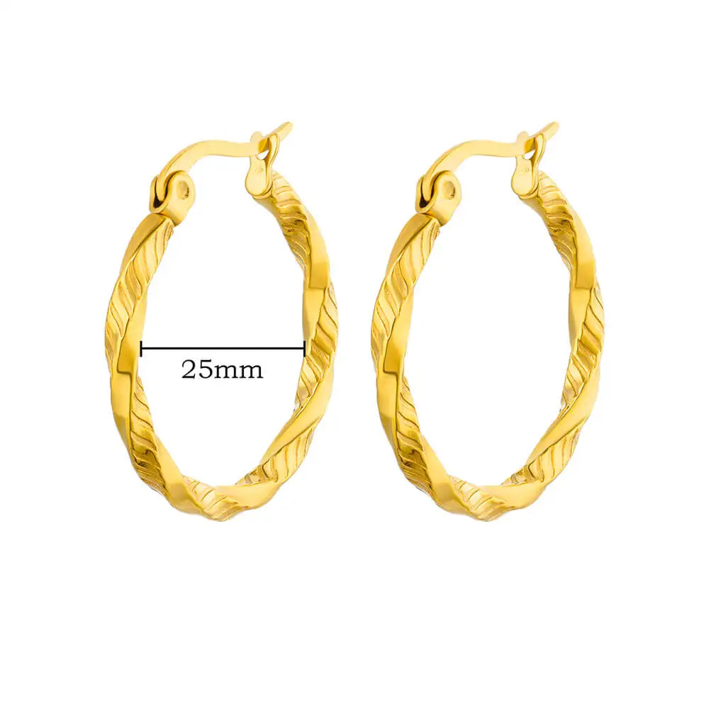Brincos Chunky Vintage em Aço Inoxidável Dourado | NOVORA
