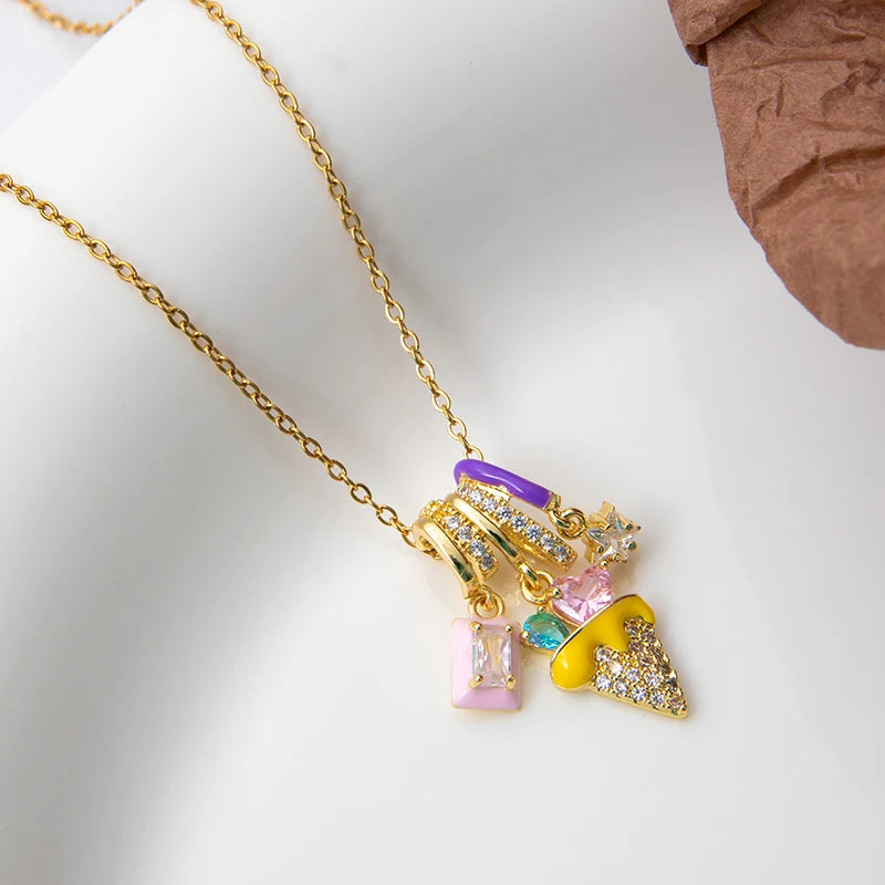 NOVORA™Necklace with Star & Crystal Pendant
