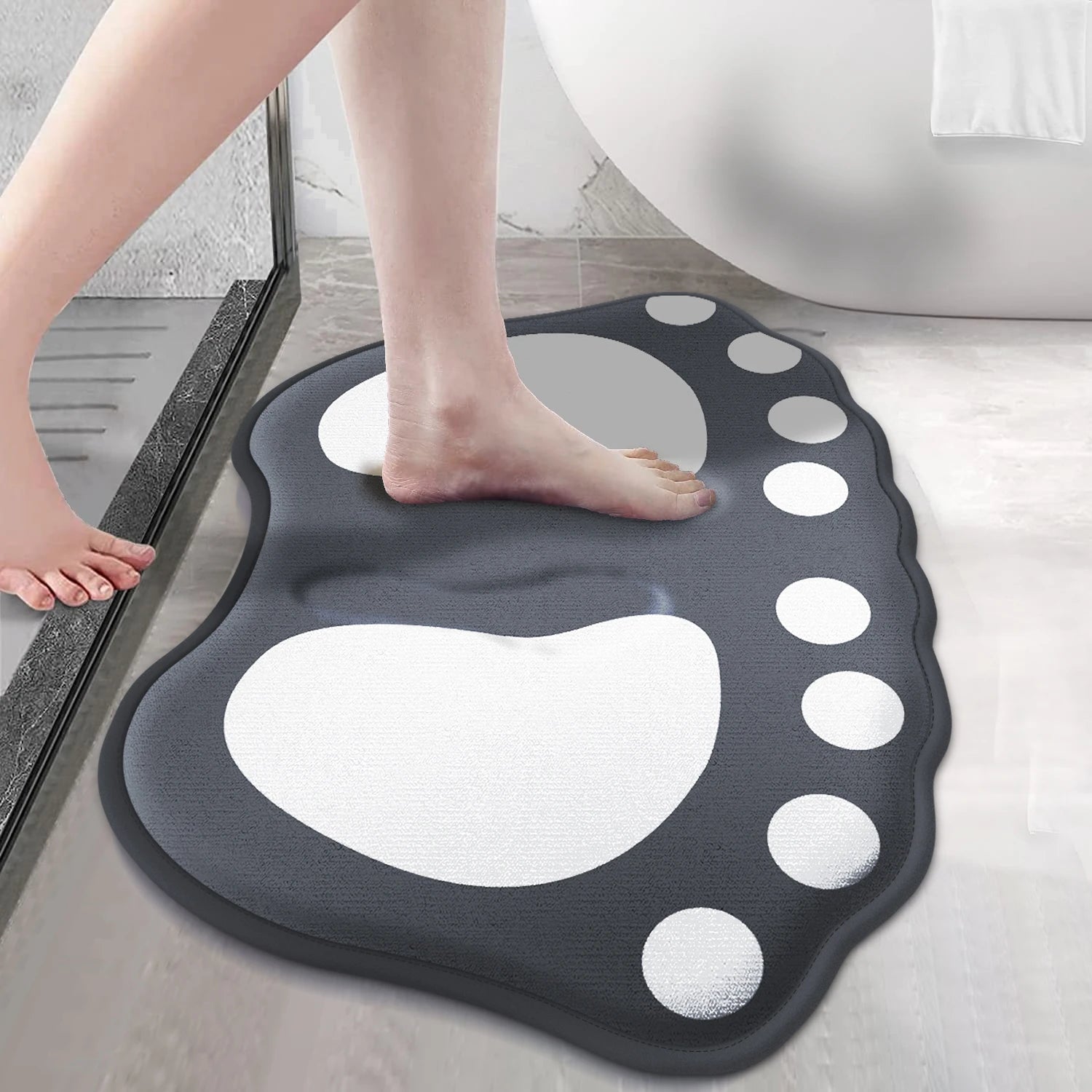 Tapete Antiderrapante Pata de Urso Premium | Super Absorvente, Macio e Secagem Rápida