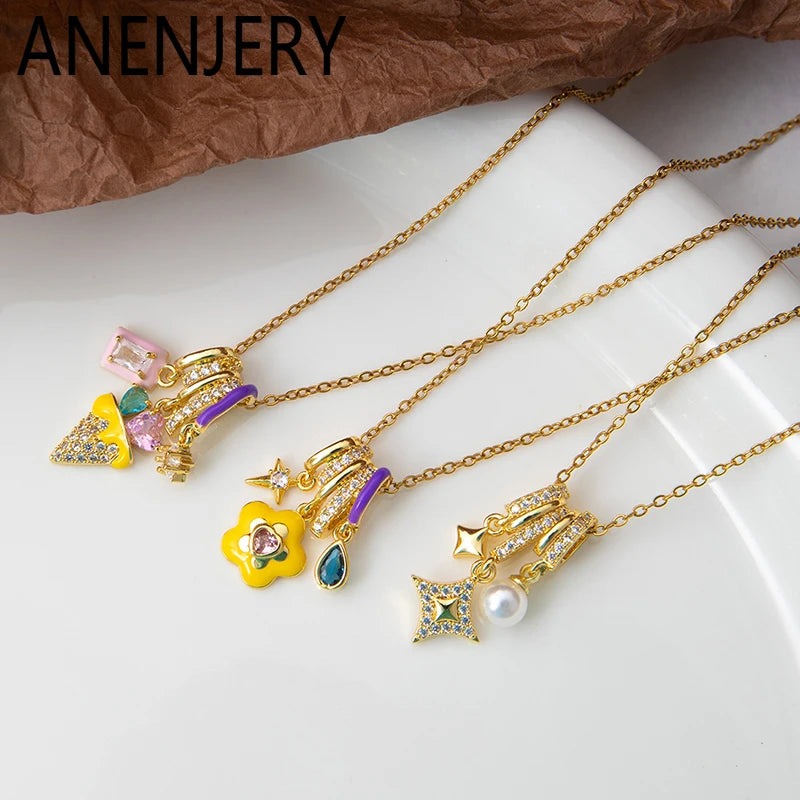 NOVORA™Necklace with Star & Crystal Pendant