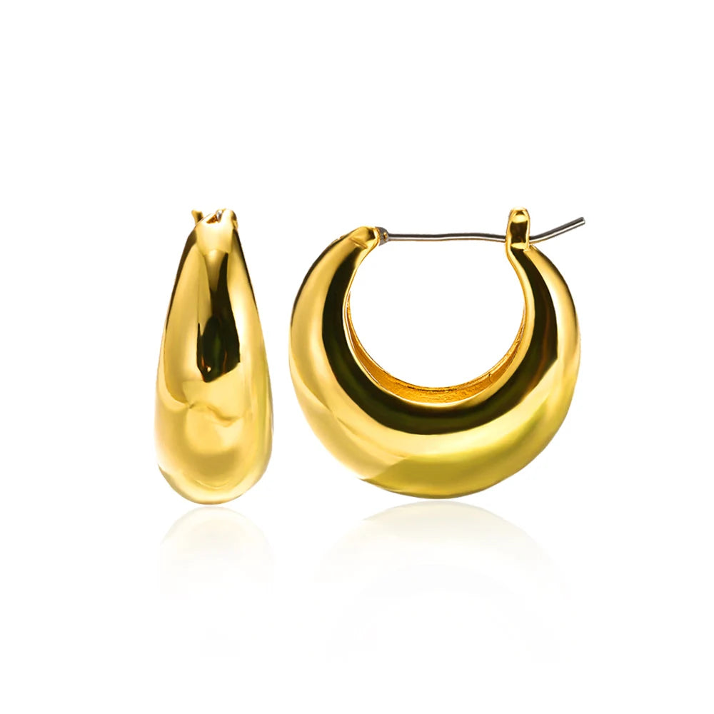 Brincos Chunky Vintage em Aço Inoxidável Dourado | NOVORA