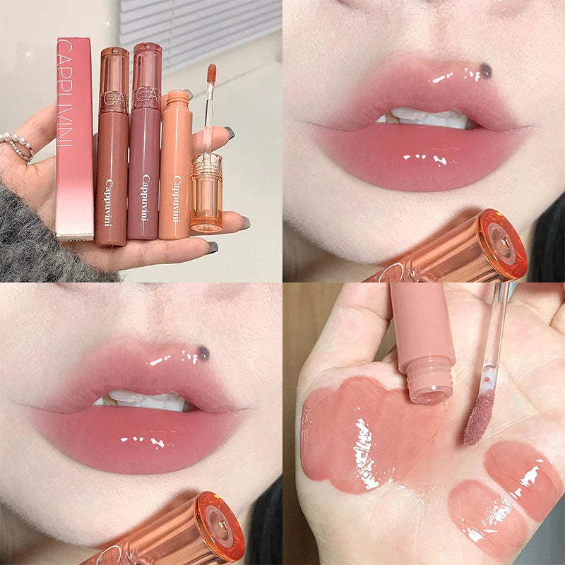 NOVORA MirrorGloss™ | Lip Gloss Jelly Espelhado de Longa Duração – Hidratação Intensa e Brilho Efeito Vidro