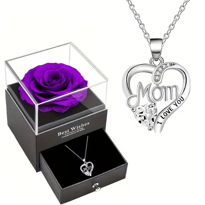 Colar Amor Eterno™ com Caixa de Rosa Preservada