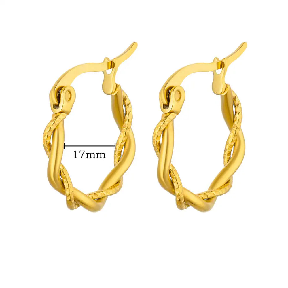 Brincos Chunky Vintage em Aço Inoxidável Dourado | NOVORA