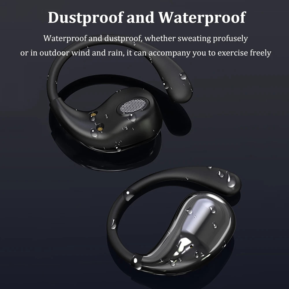 Auriculares Bluetooth 5.4 TWS com Gancho para Orelha | Cancelamento de Ruído, Microfone HD, Estojo de Carregamento e Resistência à Água