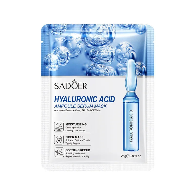 Máscara Facial de Ácido Hialurónico SAODER – Kit 10 Unidades | Hidratação Profunda, Firmeza e Pele Radiante
