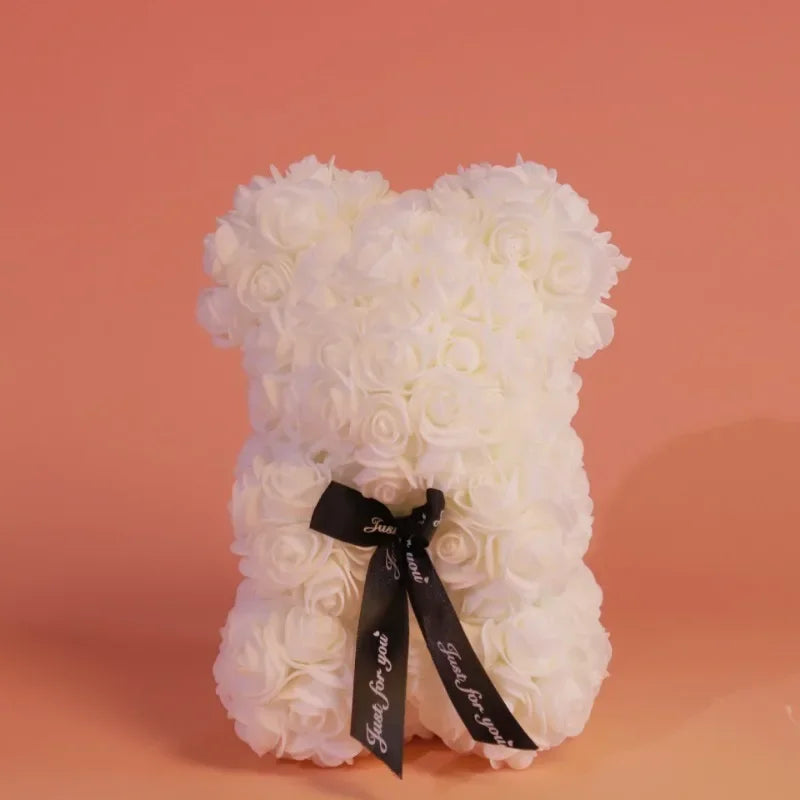 Urso de Rosas Decorativo – Presente Romântico para Dia dos Namorados, Aniversário e Casamento