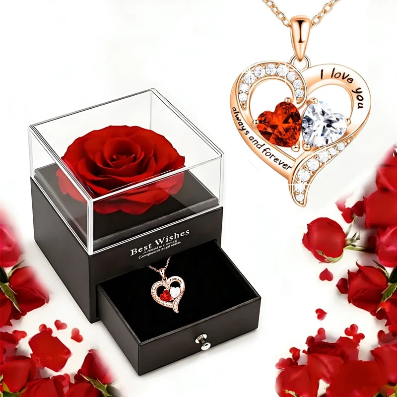 Colar Amor Eterno™ com Caixa de Rosa Preservada