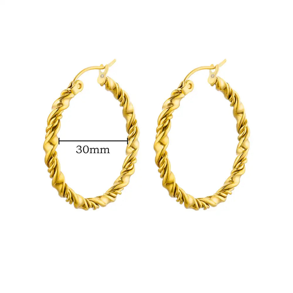 Brincos Chunky Vintage em Aço Inoxidável Dourado | NOVORA
