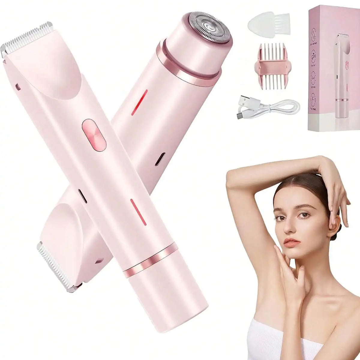 NOVORA Glide™ | Women's Waterproof Bikini Trimmer with Ceramic Blades & USB Charging – Painless, Precise & Gentle on Skin