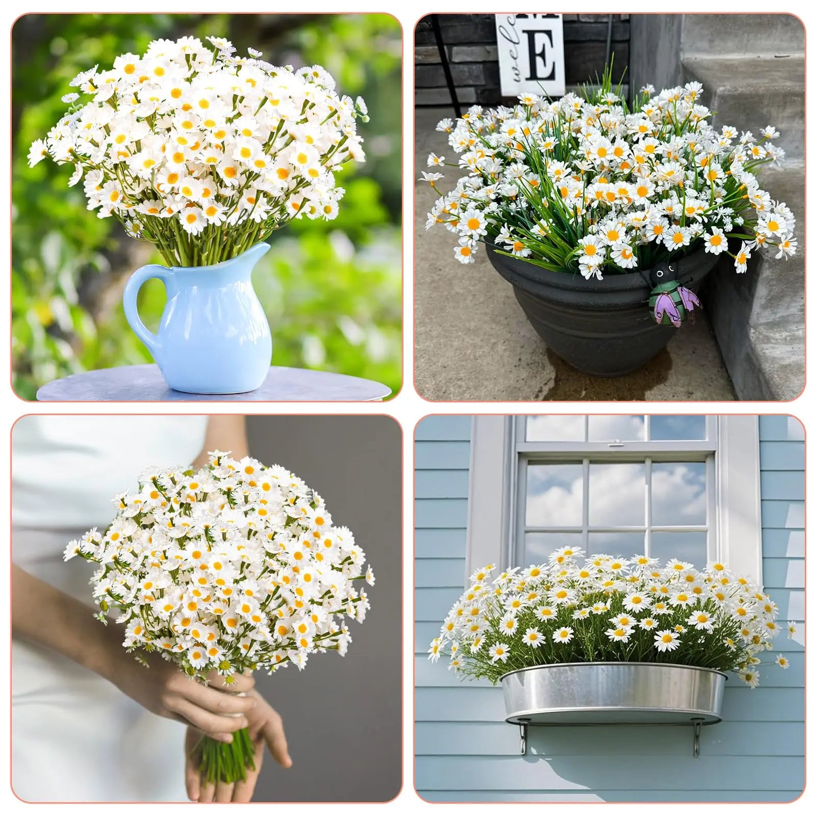 Ramo de Margaridas Artificiais Decorativas – 12 a 48 Flores