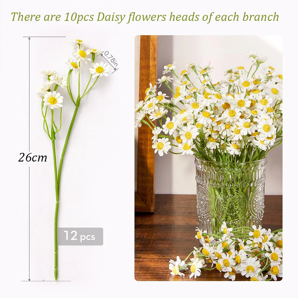 Ramo de Margaridas Artificiais Decorativas – 12 a 48 Flores