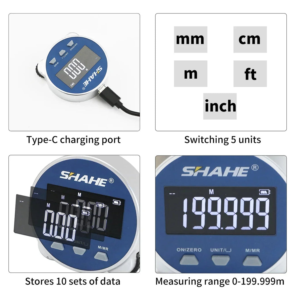 NOVORA™ Digital Rolling Tape Measure – Rechargeable Electronic Measuring Tool with LCD Display, Multi-Surface Precision & Memory Function