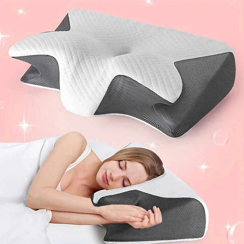 Almofada Ortopédica Ergonómica Premium | Espuma Memory Foam para Alívio das Dores Cervicais e Sono Perfeito