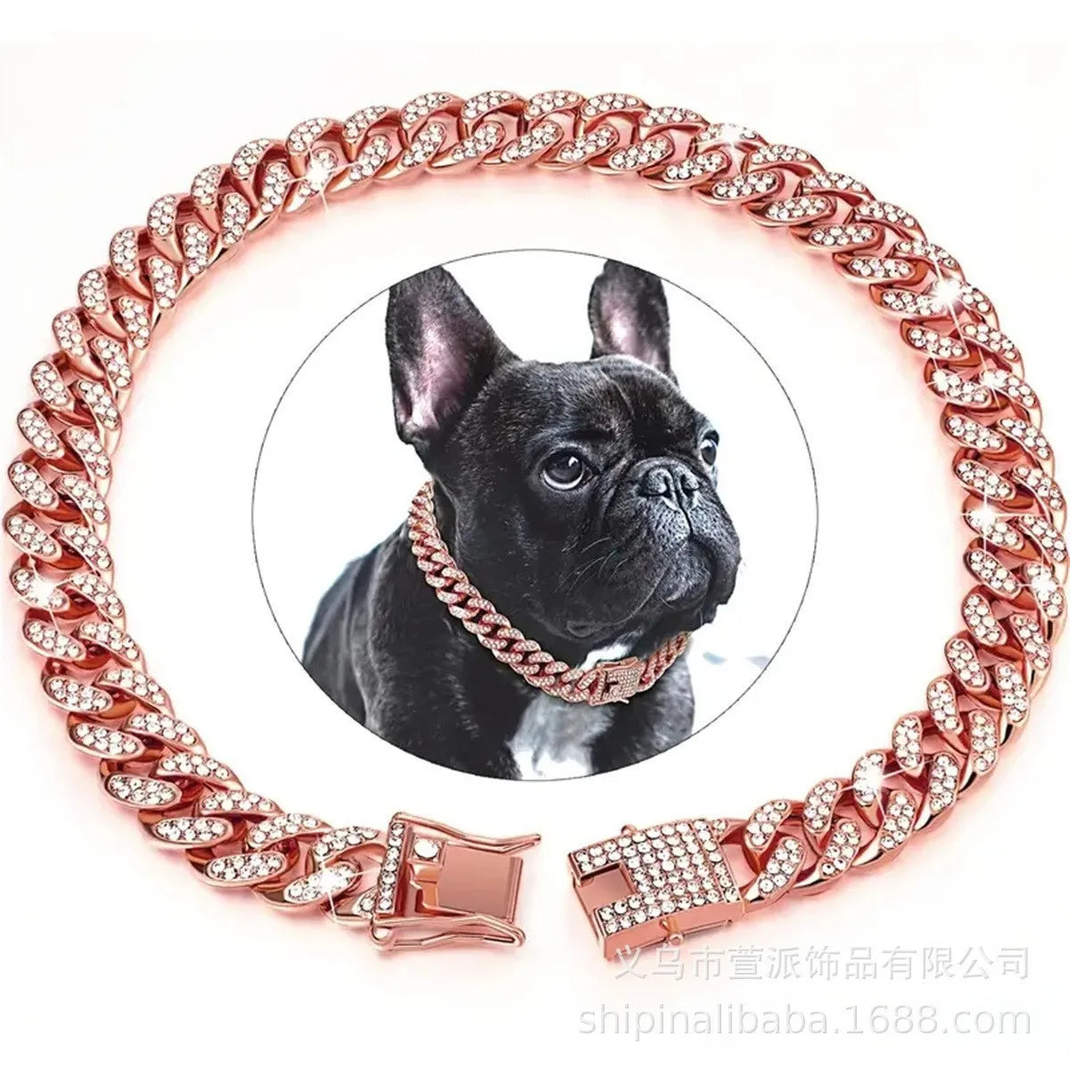 Coleira Cubana Luxo para Cães e Gatos | Corrente Premium em Liga Metálica com Fecho Seguro