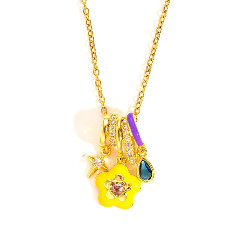 NOVORA™Necklace with Star & Crystal Pendant