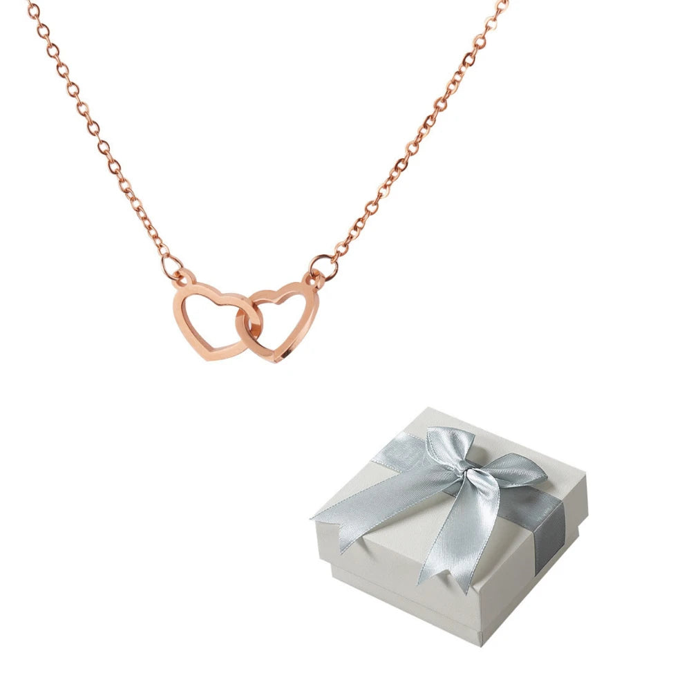 Eternal Rose Gift Box with Personalized Heart Necklace