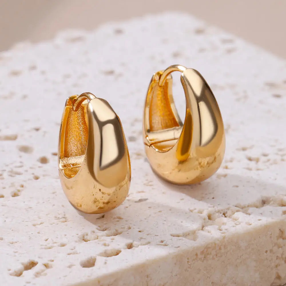 Brincos Chunky Vintage em Aço Inoxidável Dourado | NOVORA