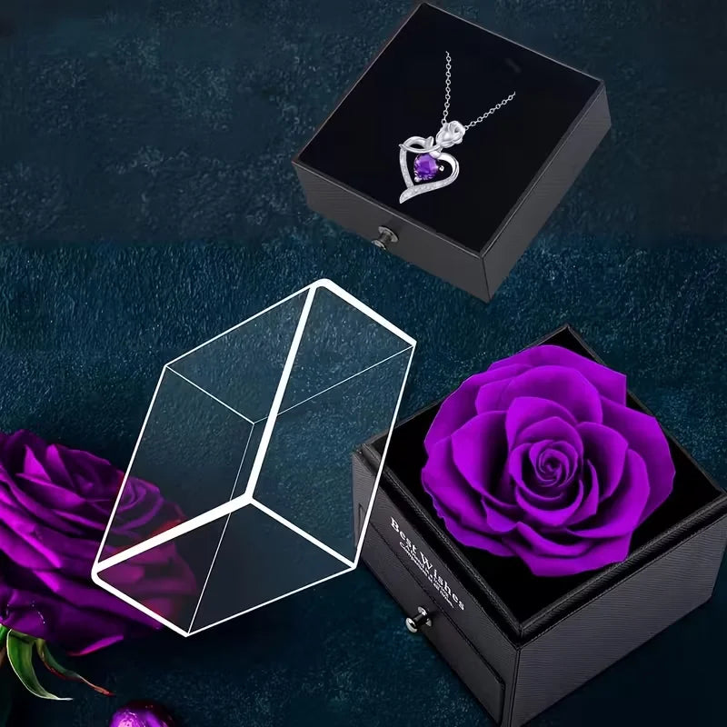 Colar Amor Eterno™ com Caixa de Rosa Preservada