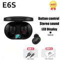 Auriculares Bluetooth E6S TWS Sem Fios – Bluetooth 5.0, Estojo de Carregamento, Microfone HD e Som Estéreo