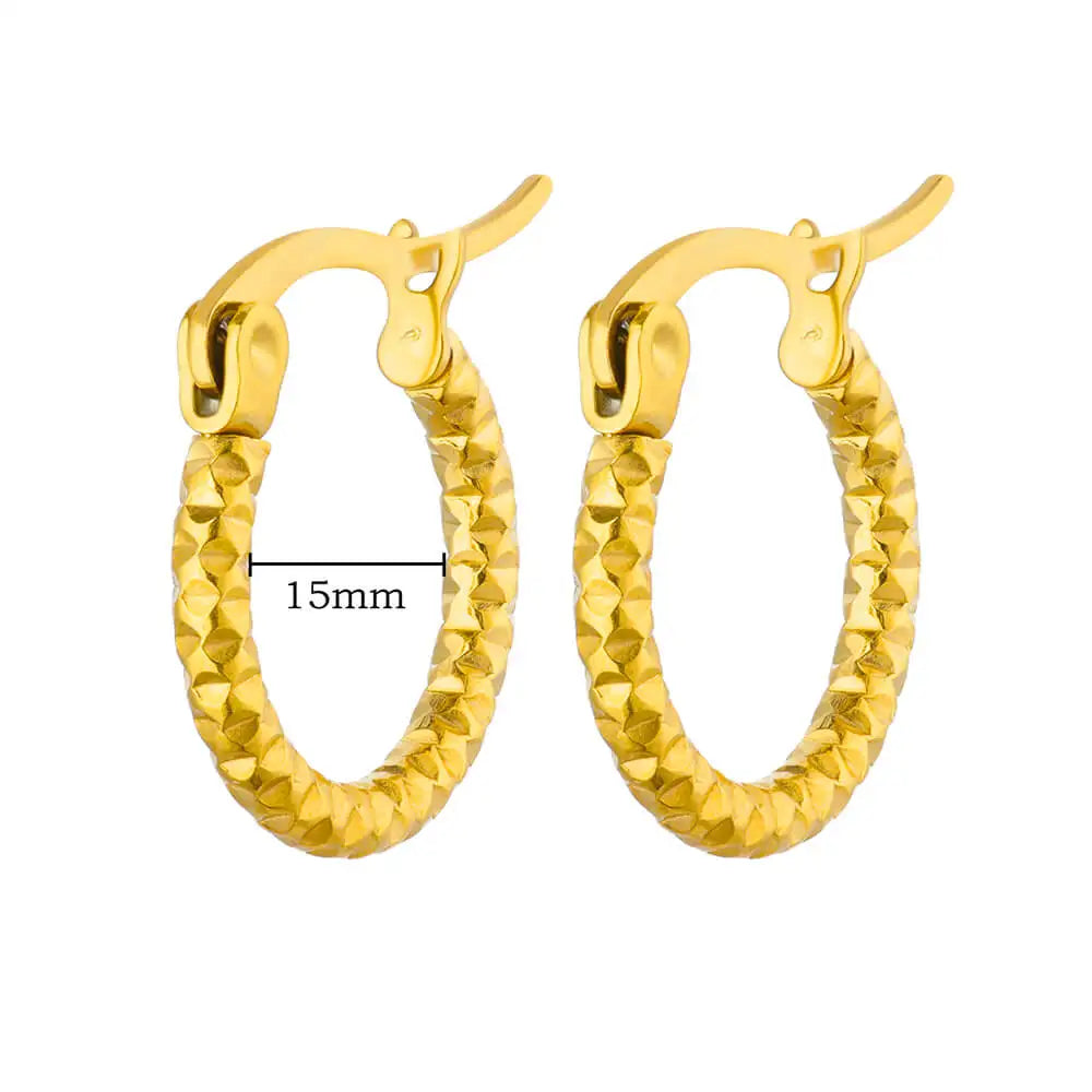 Brincos Chunky Vintage em Aço Inoxidável Dourado | NOVORA