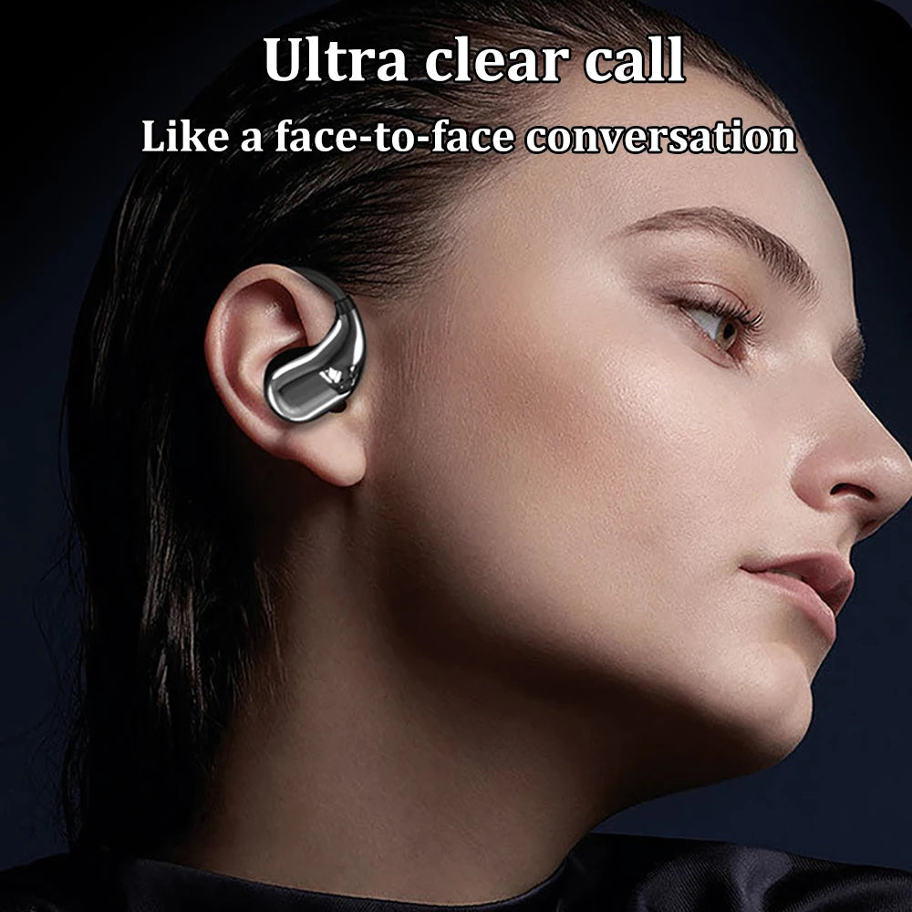 Auriculares Bluetooth 5.4 TWS com Gancho para Orelha | Cancelamento de Ruído, Microfone HD, Estojo de Carregamento e Resistência à Água